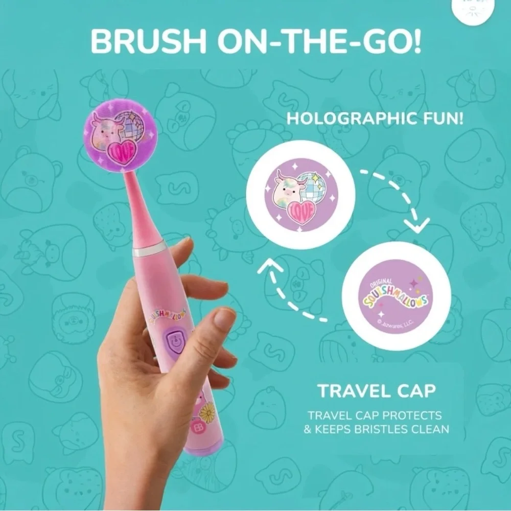Squishmallows Sonic Powered Toothbrush Set for Kids